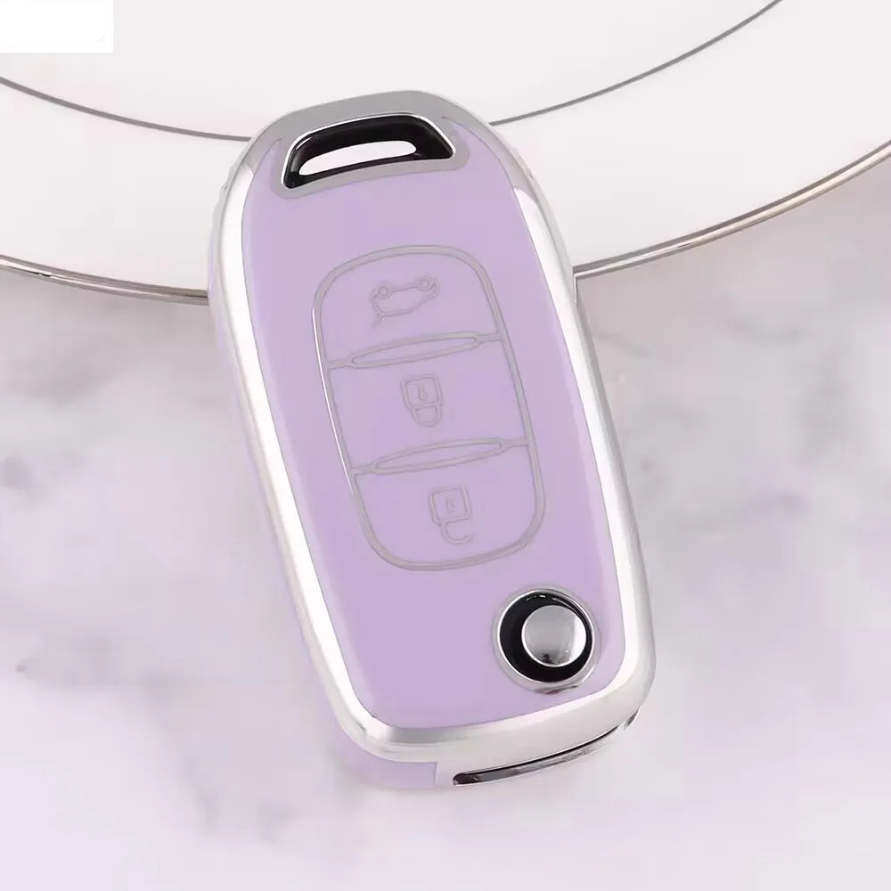 TPU Car Flip Key Case Cover Shell For Renault Kwid 2023 Kadjar Captur Megane Sandero Stepway Logan Clio 5 2022 Arkana 2020 2021
