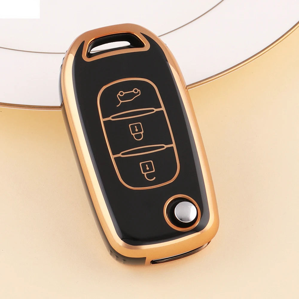 TPU Car Flip Key Case Cover Shell For Renault Kwid 2023 Kadjar Captur Megane Sandero Stepway Logan Clio 5 2022 Arkana 2020 2021