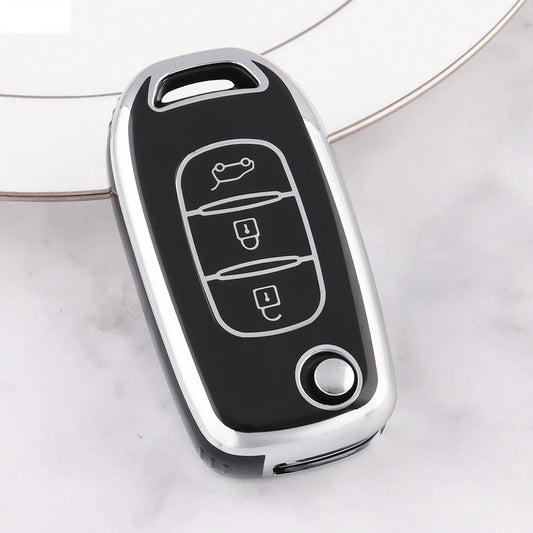TPU Car Flip Key Case Cover Shell For Renault Kwid 2023 Kadjar Captur Megane Sandero Stepway Logan Clio 5 2022 Arkana 2020 2021